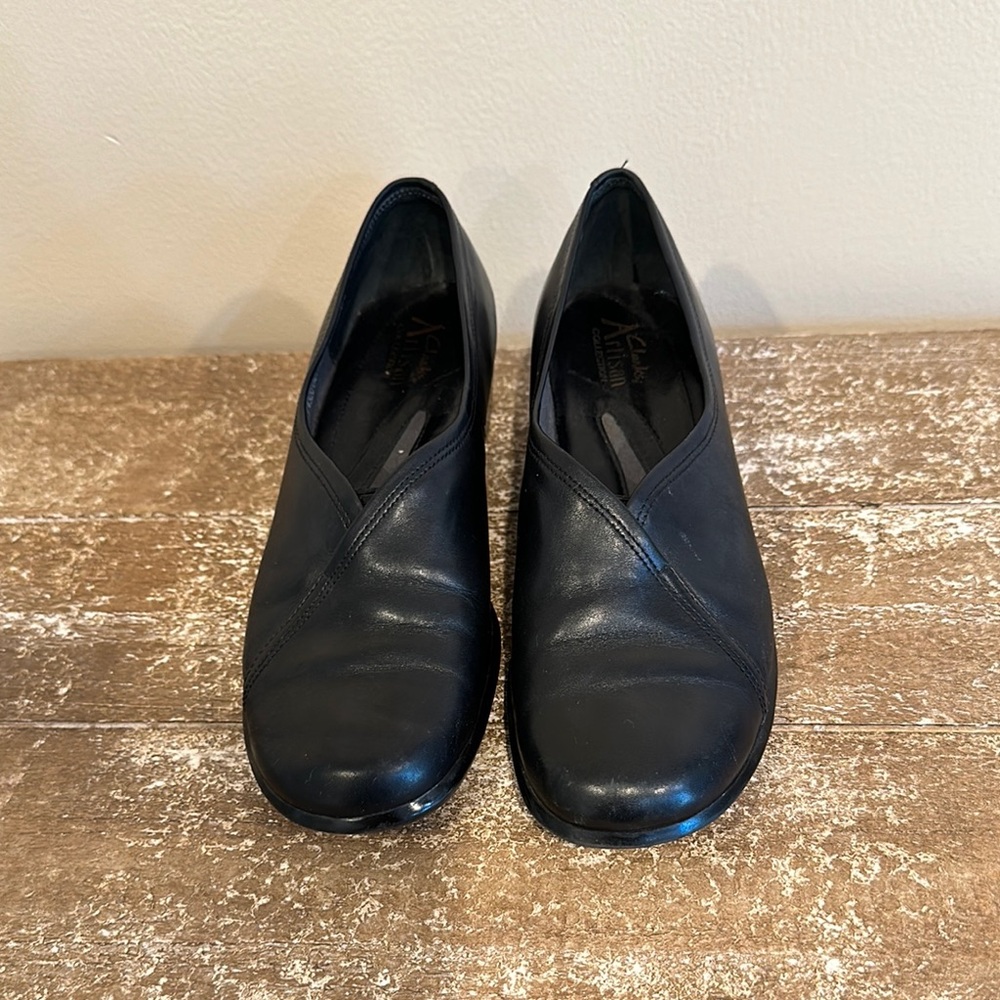 Clarks Black Leather Women's Shoes